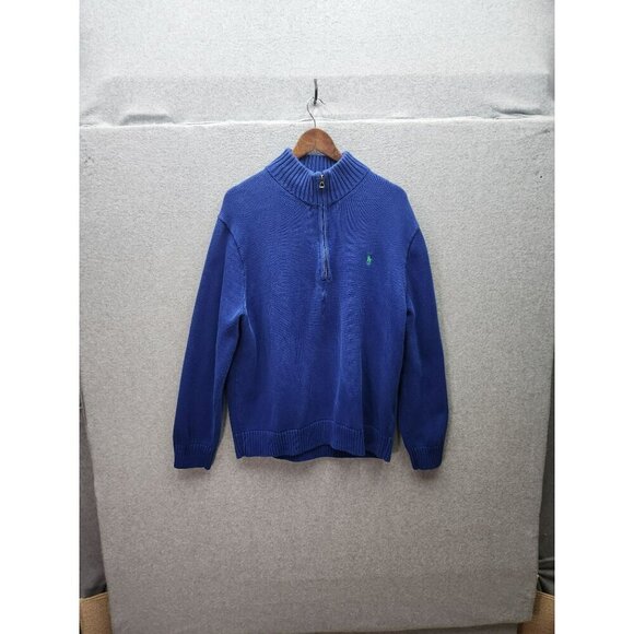 Polo Ralph Lauren Other - Polo Ralph Lauren Mens Blue Half-Zip Sweater XXL 100% Cotton Ribbed Collar & Cuf